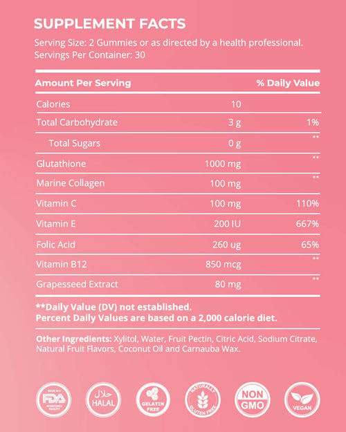 Glutathione Gummies - Skin Whitening & Marine Collagen