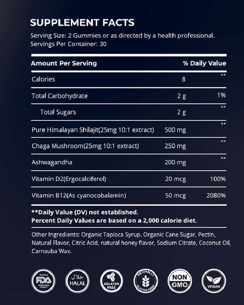Shilajit Gummies - Energy & Stamina Boost